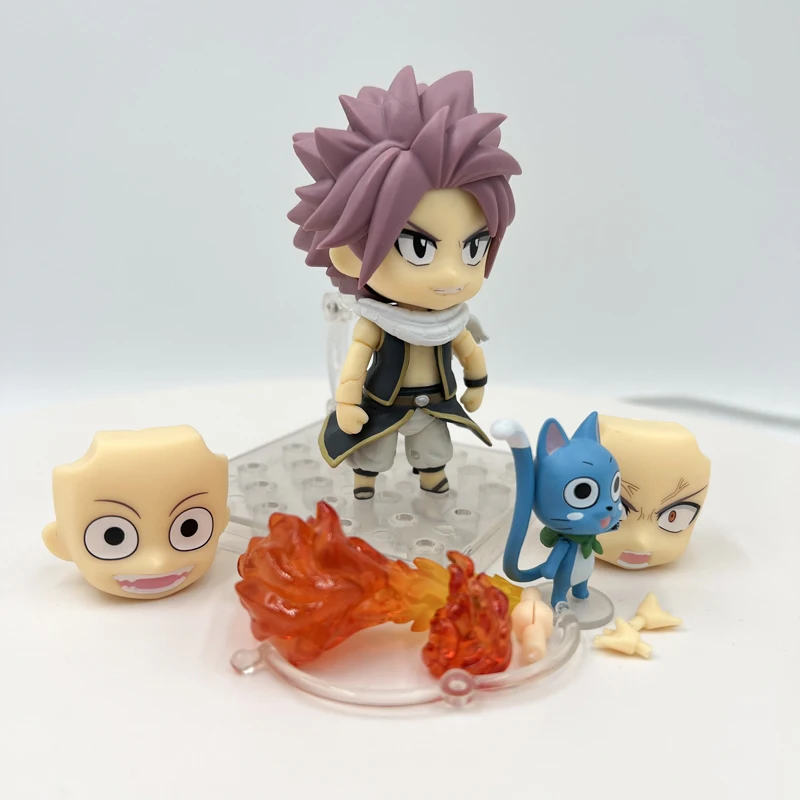 10Cm Nendo Q Version Figure Fairy Tail 1741 Change Face Etherious Natsu Dragneel Action Figurine Toys Anime Figures