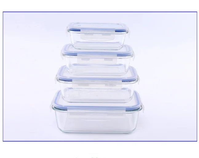 Custom Microwave Oven Safe Glass Food Container Leakproof Bento Lunch Box Meal Prep Storage Food Container