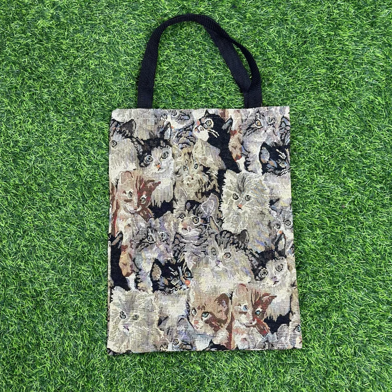 Quick customization  jacquard custom tapestry tote bags with custom printed logo