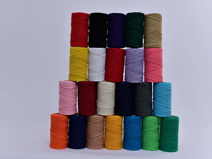 Ready to ship Home Decor 4MM 100m roll colored cotton rope macrame cord  cheap price