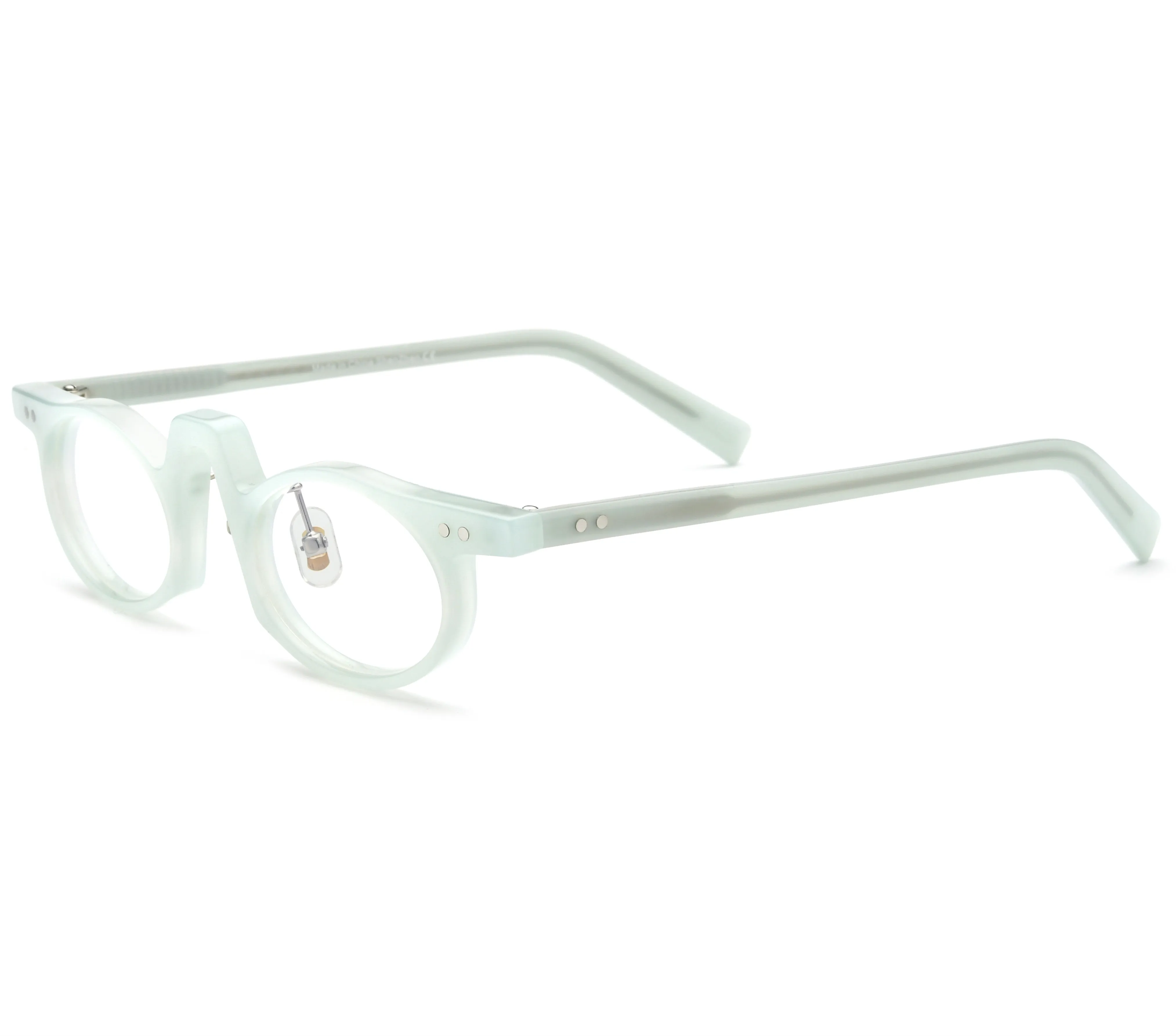 Shiny tortoiseshell color stitched glasses frame