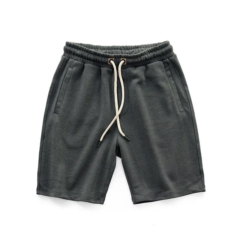 Heavy-weight knit cropped pants for men in Japanese made old cotton sports shorts