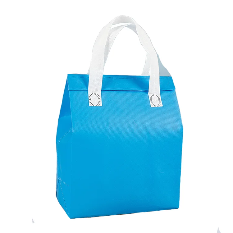 colorful film coated catering take out thermal bag custom logo aluminum foil cooler bag non woven portable lunch bag