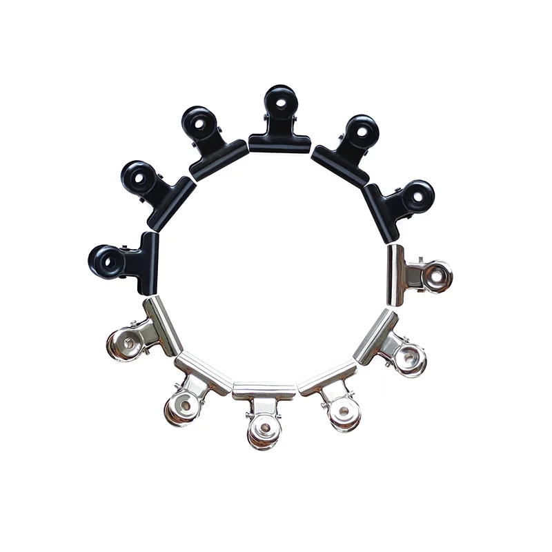 Black/Silver Metal Spring Clips 22mm Iron Binder Clips Paper Document Ticket Clamp for Office School and Home