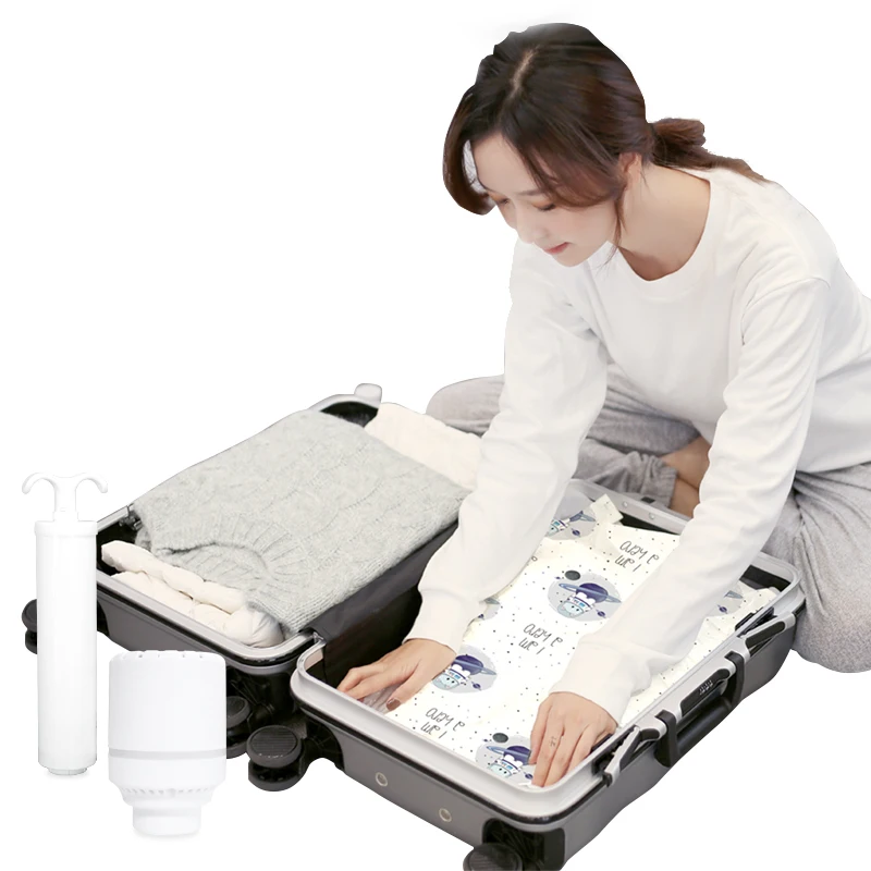 Top rated big space compression bags with pump sacks vacuum storage bag for travel bedroom clothes duvets comforters