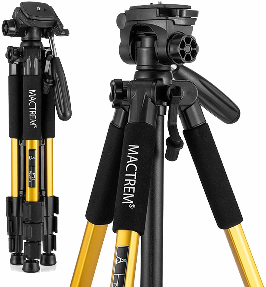Mactrem Mobile Carbon Dslr Slr Dv Camera Aluminum Tripod Live Stand Professional With Stabilizer Carrying Bag