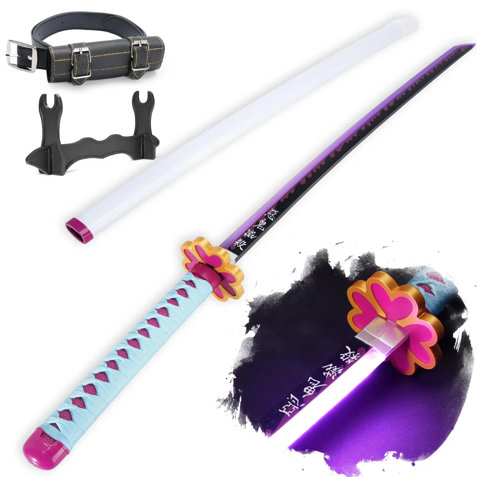 Demon Slayer Katana Light Up 104cm Charging Realistic One Piece Wooden Sword Toys Collection Demon Slayer