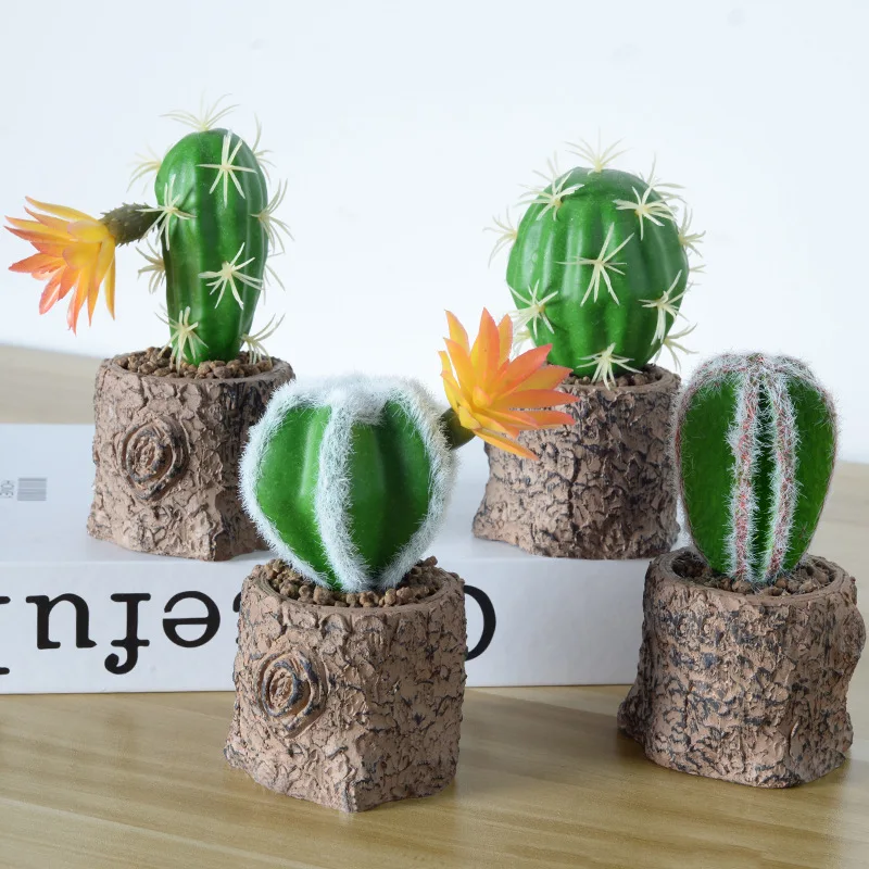 YOPIN-5023 New Design Mini Artificial Cactus Pot Plants for Table home Decor