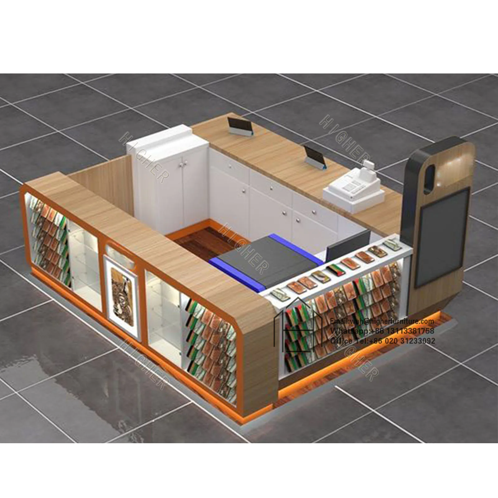 Mobile Phone Kiosk Display Counter Phone Showcase Stand Cell Phone Store Fixtures Mobile Shop
