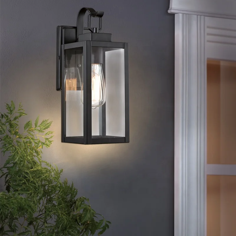 outside lighting wall mounted Outdoor Wall Light outdoor wall mount lights black finish clear glass