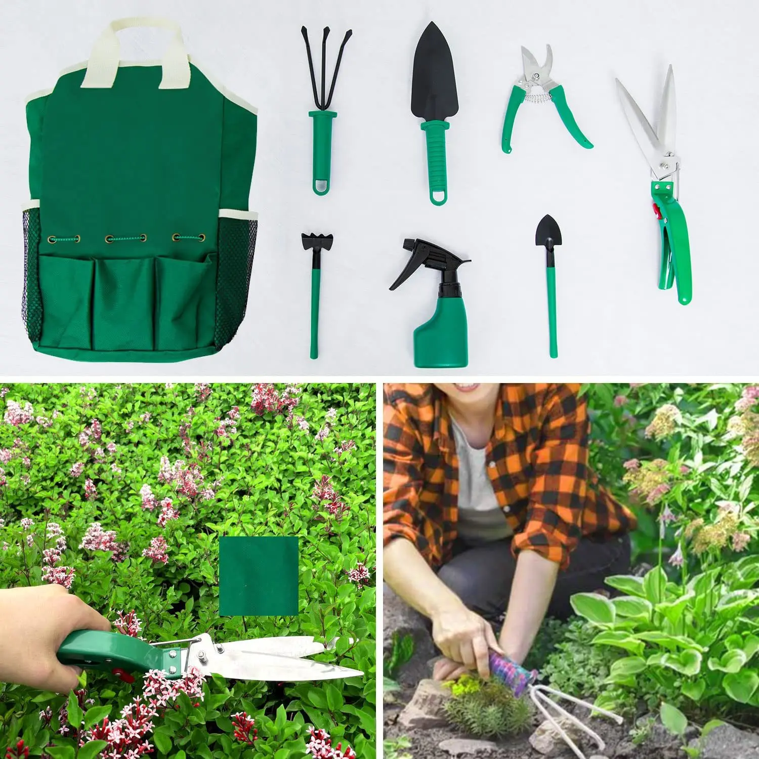 New Design green garden tools pruning shears garden tool set
