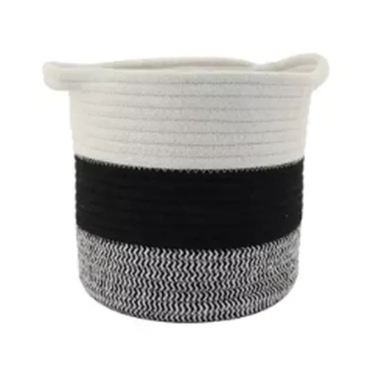 
Manufacturer Custom Wholesale Eco Friendly Foldable Cotton Rope Storage Fabric Laundry Basket 