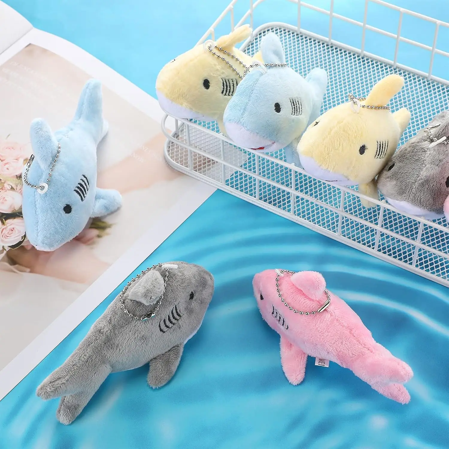 Dolphin Stuffed Plush Toy 10cm Mini Dolphin Doll Toy Keychain Bag Pendant Christmas Wedding Decoration Party Gifts For Back Pack