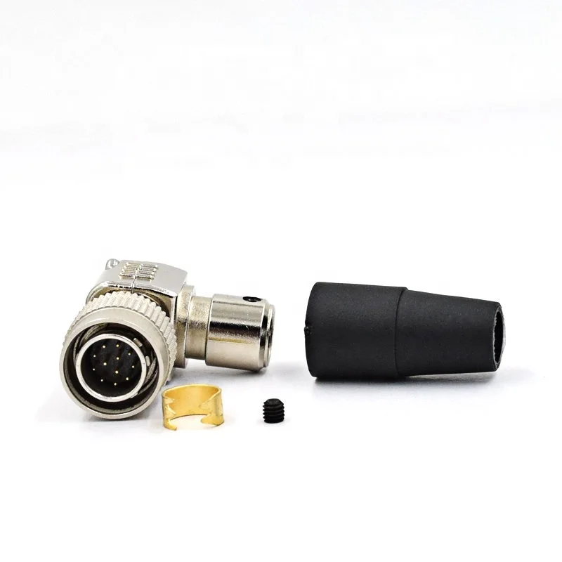 Hirose HR10A Plug Female 90 Degree Metal Elbow Cable Connector