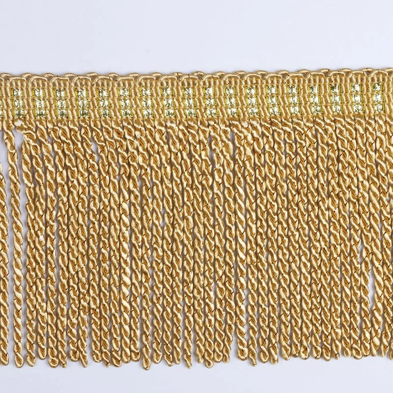 FACTORY DIRECT HOT SALES GOLD METALLIC TWISTED TASSEL TRIMMING FRINGE, METALLIC FLAG BULLION FRINGE