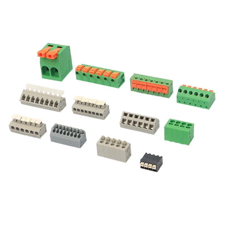 90 degree 5.0mm pitch PCB spring screwless terminal block