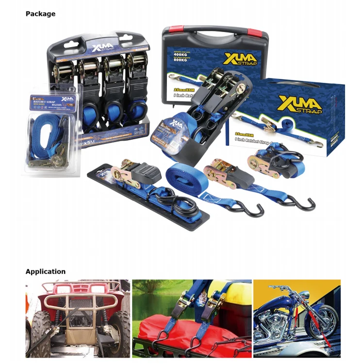 High quality 4 pack 1500lbs tie strap ratchet strap cargo belt lashing strap for transportation