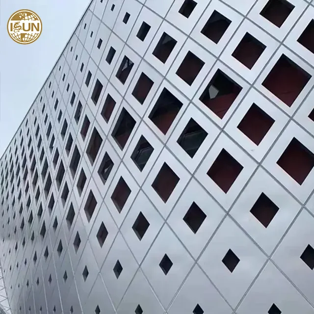 Veneer Laser Cut Metal Mesh Market Finishes Details Building Composite Curtain Wall Aluminium Sheet Panel Facade