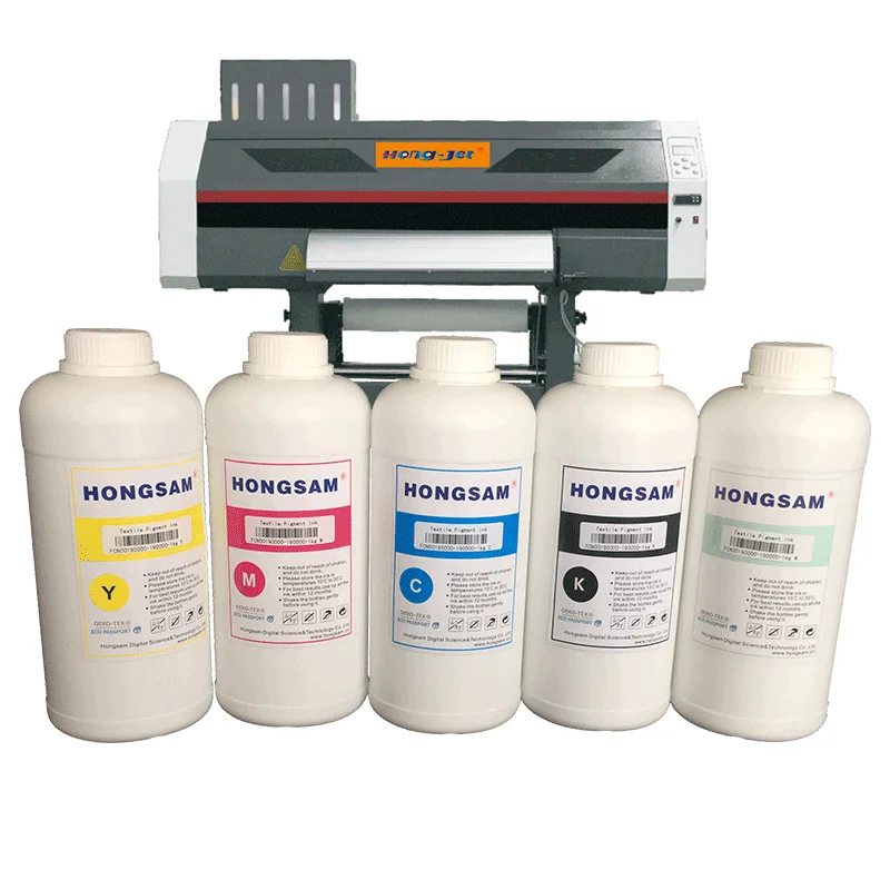 China Ink Supplier Hongsam Water Based 1000ml CMYK W Dtf Pigment Ink For Printer Head Epson XP600 I3200 Dx5 Dx7