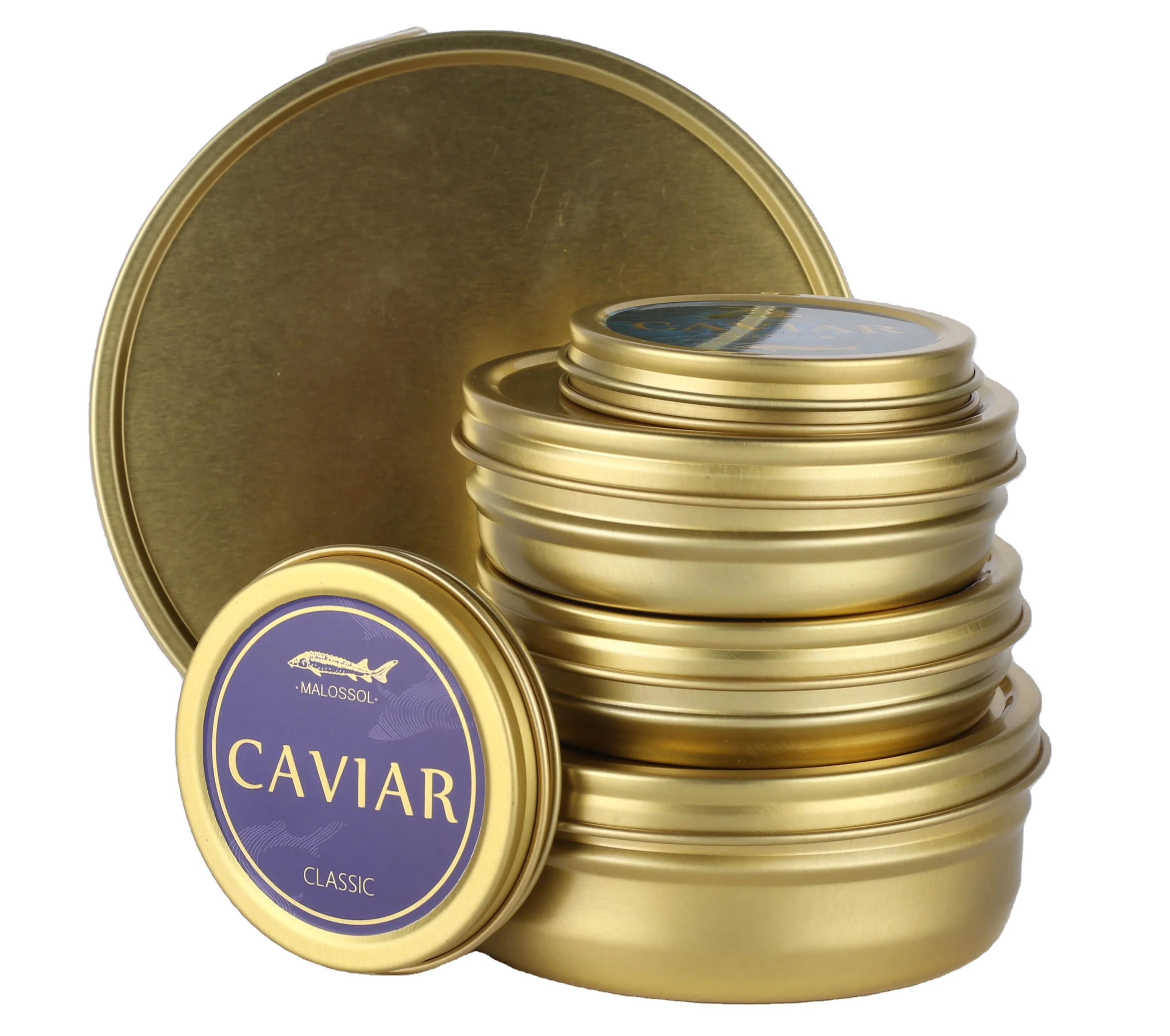 Food-grade tinplate cans wholesale manufacturer printing customization colors logosfor luxury caviar packaging  with accessories