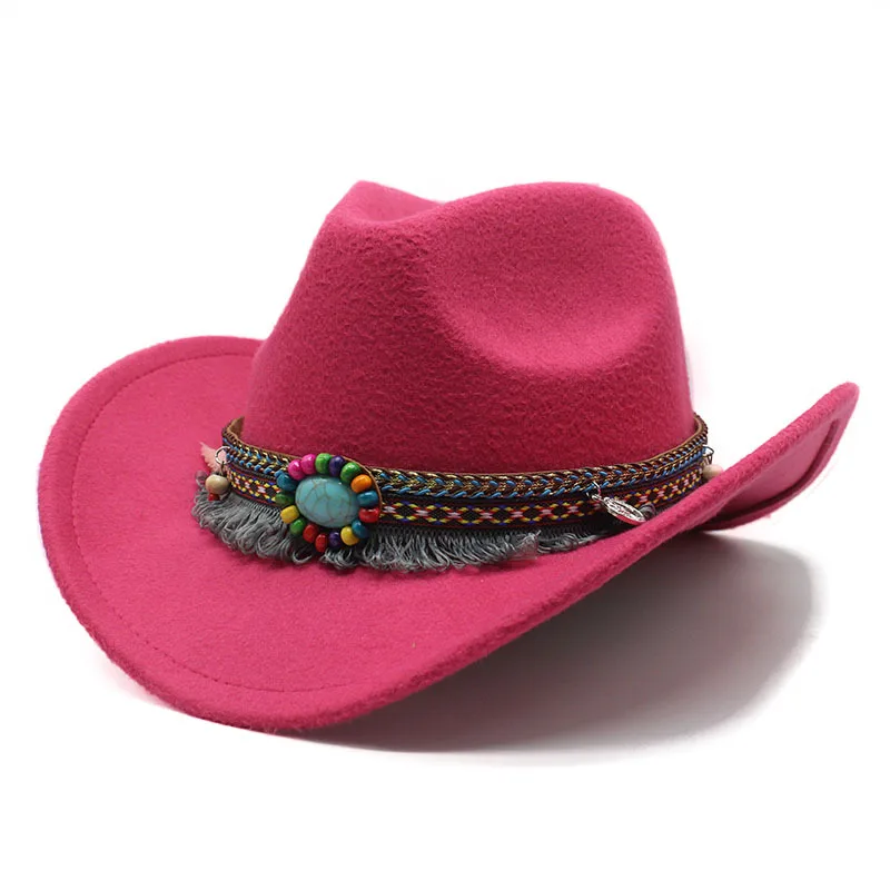 Wholesale Ethnic Vintage Cowgirl Hats Tassels Decoration Cowboy Hats