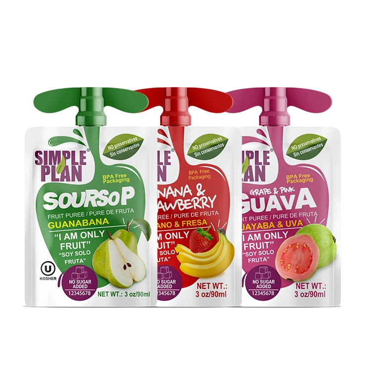 Wholesale Customizable 150ml 200ml 300ml Doypack Food Grade Juice Retort Pouch Baby Food Bag Stand Up Spout Pouch Bads For Puree