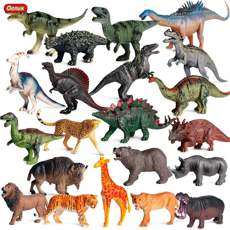 Oenux Wholesale PVC Animal Toy Action Figures Wildlife Zoo Dinosaur World Park Educational Model