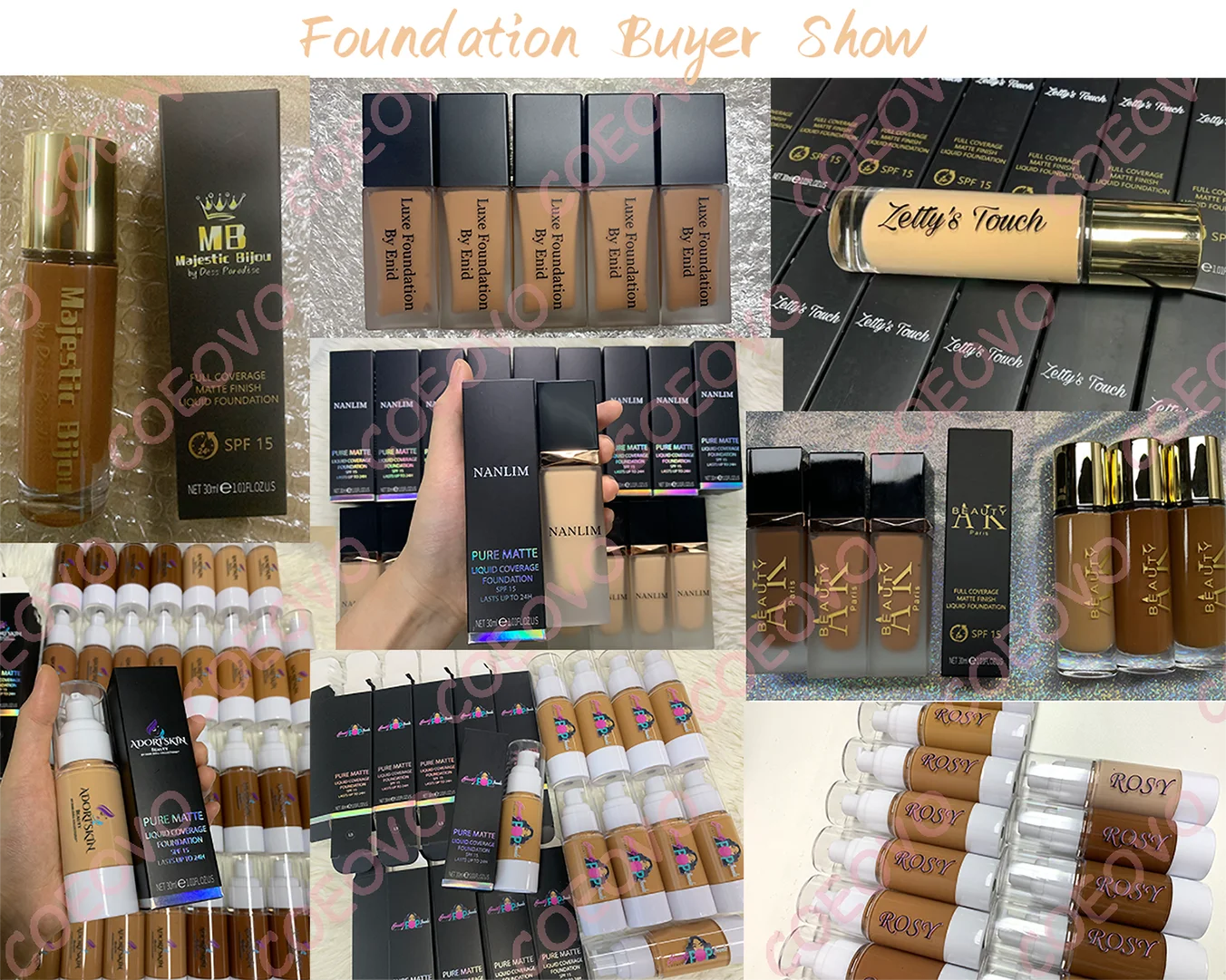 Бесплатный образец 17 видов цветов безмасляный make up заказной тональный крем метка частного назначения веганских материалов