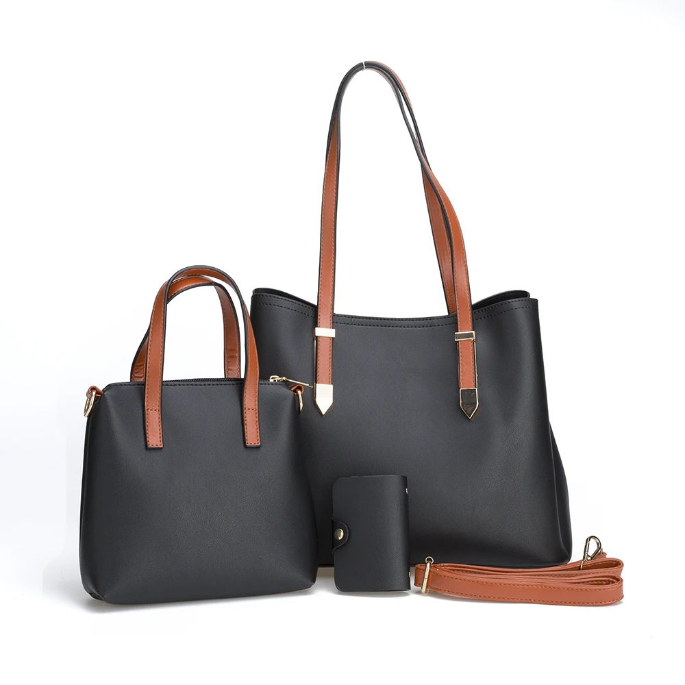 Fashion Tote Purse Tassel Package Bags Crossbody Lichee 3 Set Casual Tote PU Women Leather Handbags Set