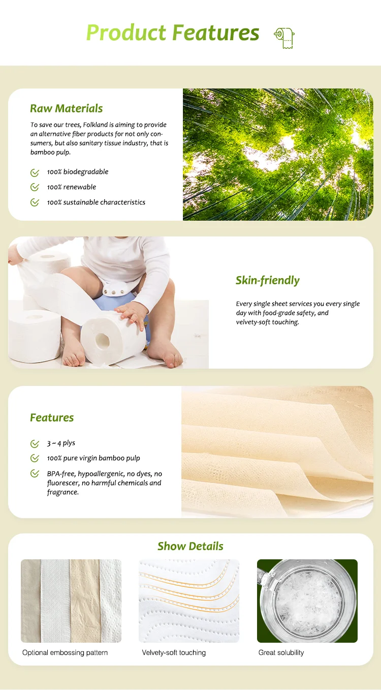 Oem Biodegradable Bathroom Coreless Big Pulp Toilet Paper