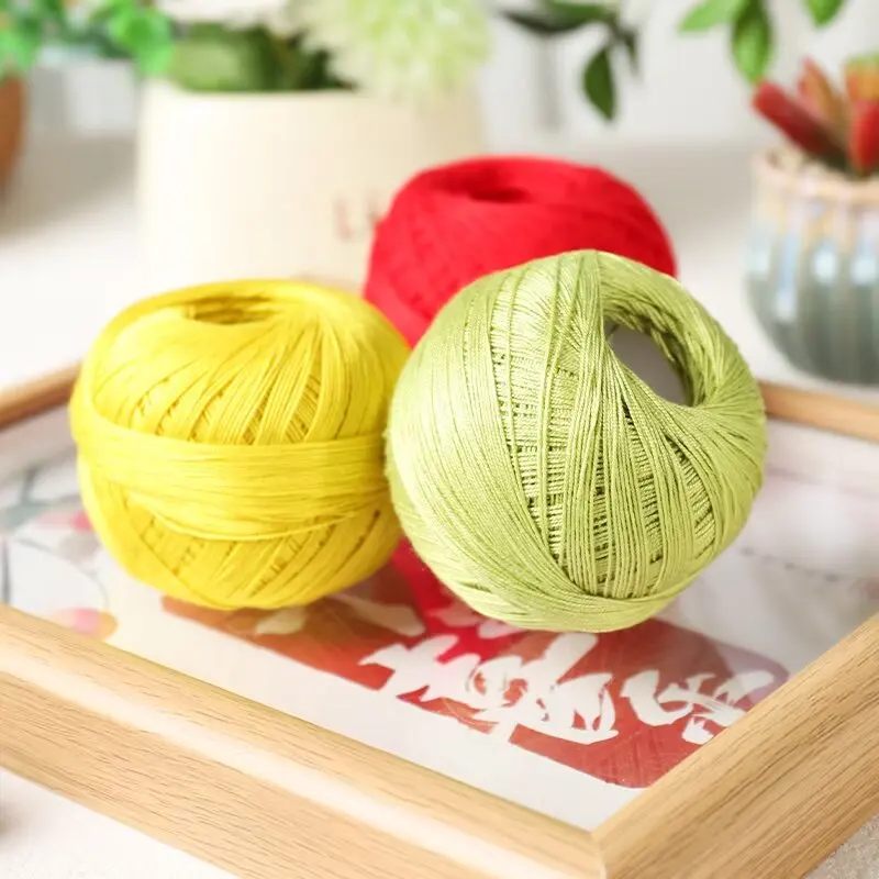 HENGYI 50 г кружевная нить 100% мерсеризованная хлопковая короткая пряжа для вязания крючком ручной вязки окрашенный узор
