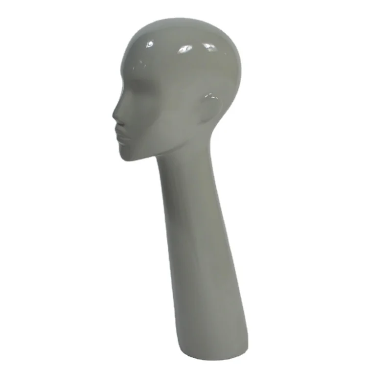 export quality FRP long neck wig mannequin head form for hat display