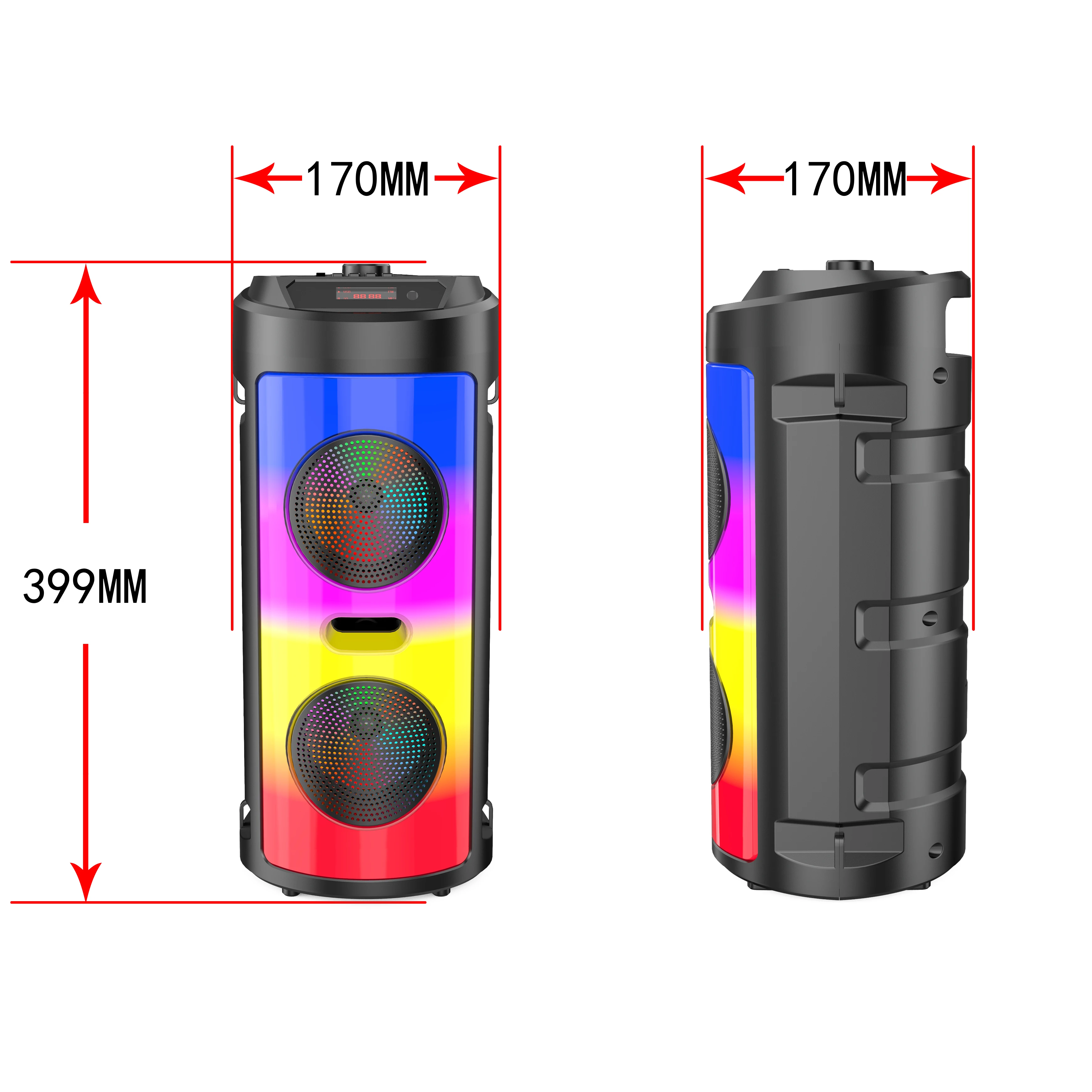 Plastic built-in lithium battery LED colorful Flashing light Equipment/Amplifiers/Speaker