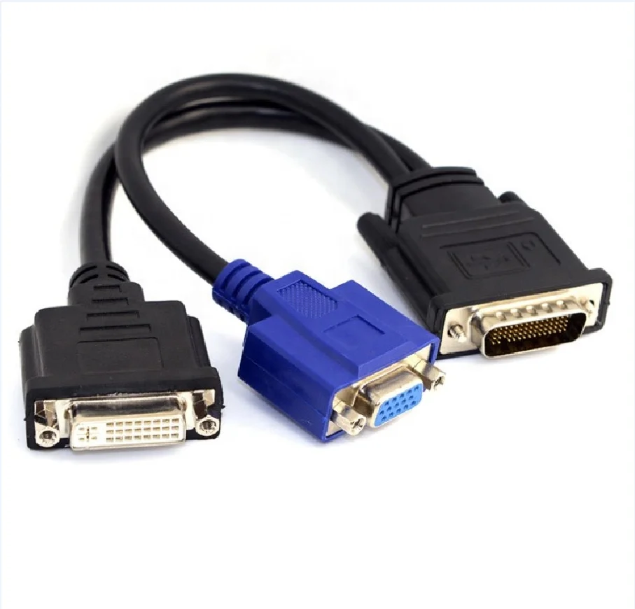 
 Горячая Распродажа DMS-59Pin мужской двойной DVI 24 + 5 VGA Женский Splitter кабель-удлинитель  