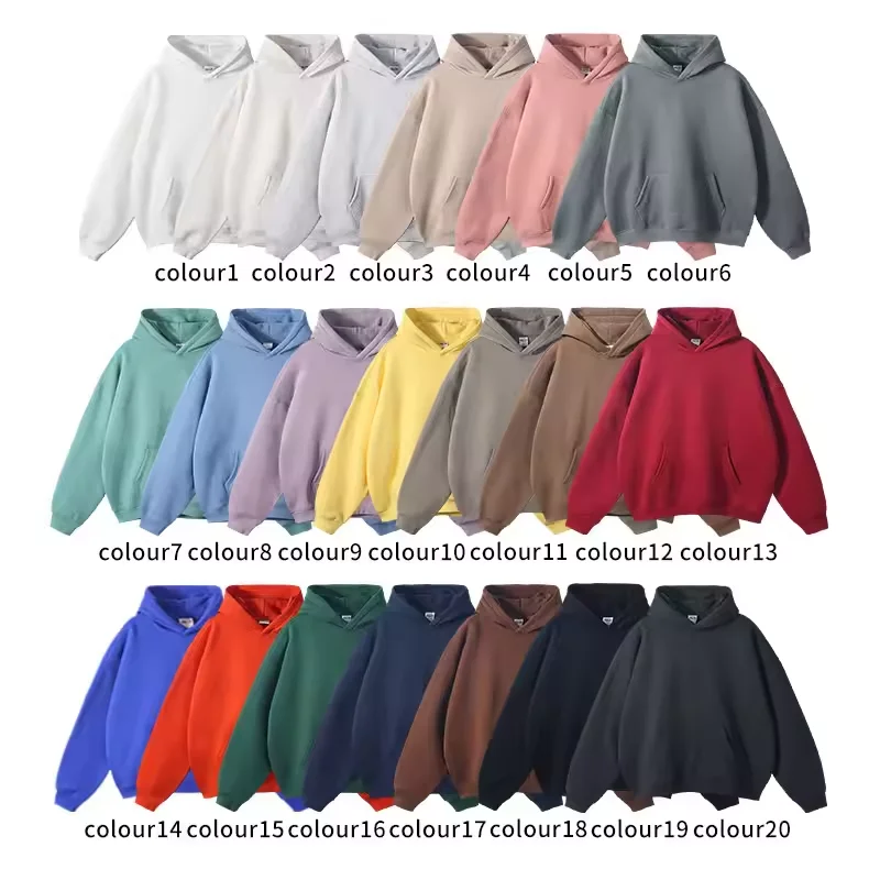 Wholesale High Quality Ow 100% Cotton Terry Cloth Pullover Hoodie for Men and Women Oversized Padded