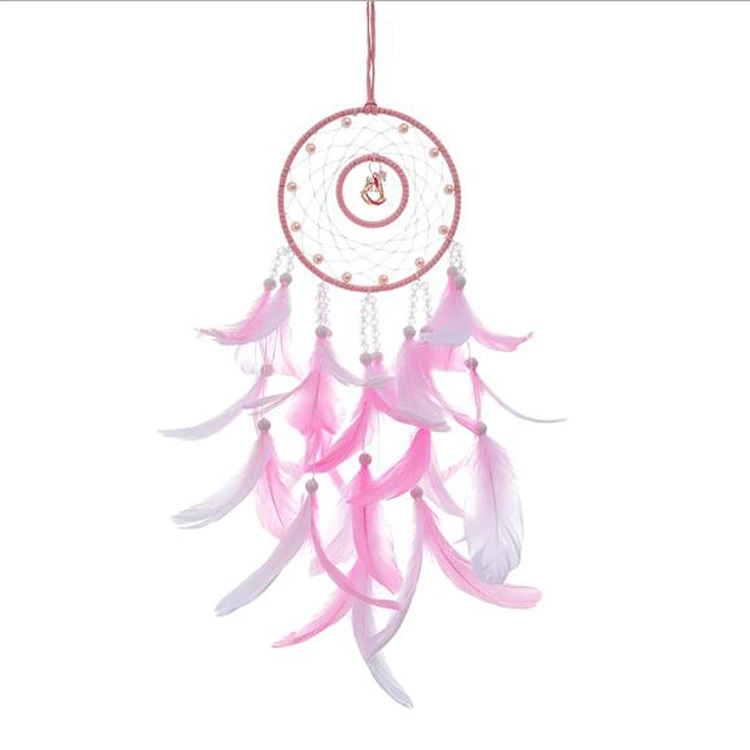 Dream Catcher Handmade with Led String Lights Wall Hanging Kids Room Decor Car Pendant Boys Girls Women Bedroom Christmas Party
