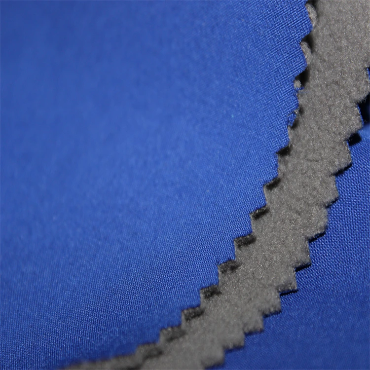 waterproof softshell fabric 100% polyester polar fleece  + middle breathable PU