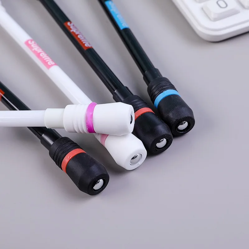 Creative Anti Stress Fidget Toy Students Black Spinning Spinner Rotating Gel Ballpoint Pen