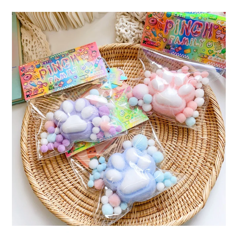 Wholesale TPR Squeeze toy Cat Paw Slow Rebound Cat Claw Pinch toys squishy TPR relief stress Toy for kids
