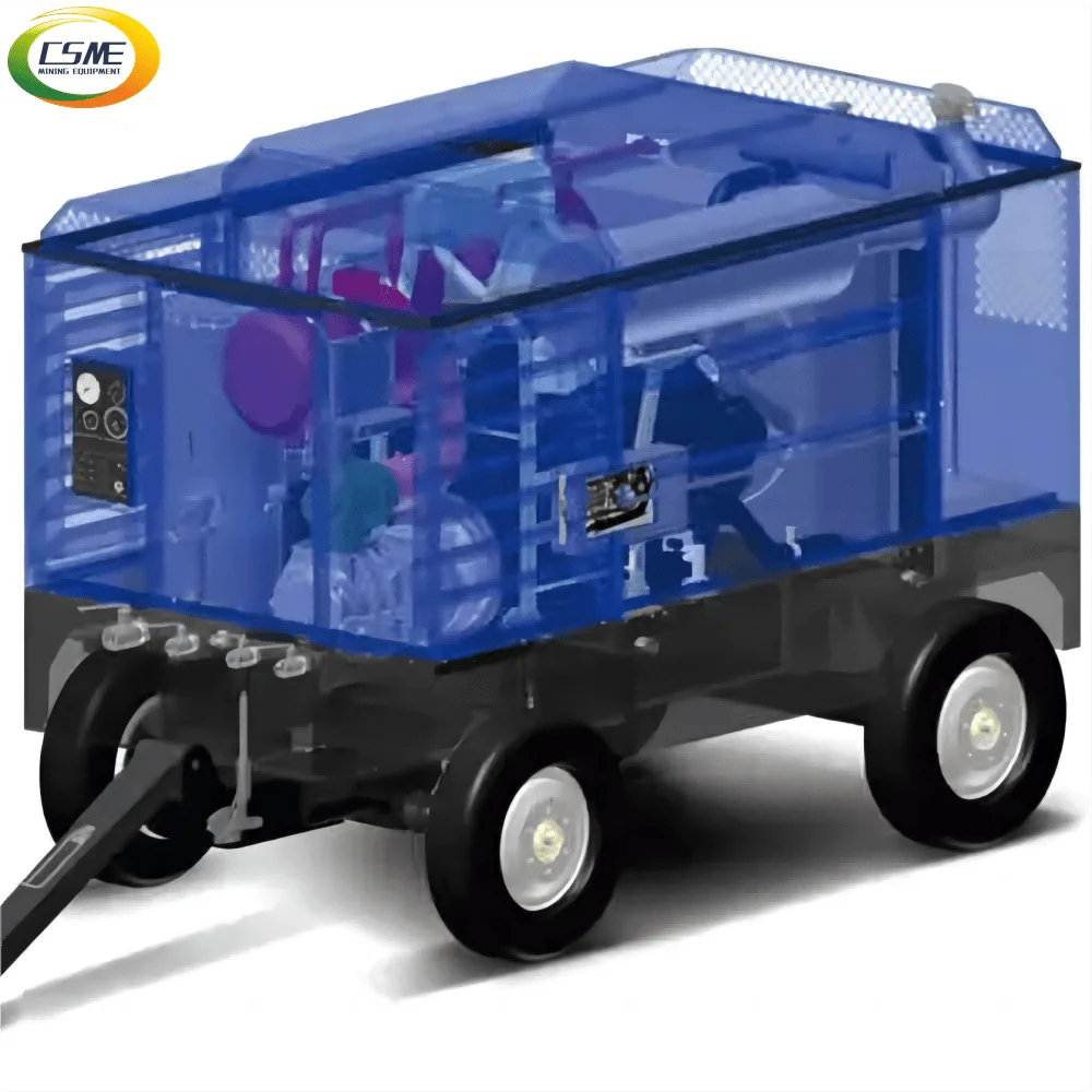 LUY050-7 185 cfm air compressor manufacturer mobile pneumatic air compressor Atlas Copco air Compressor for Sandblasting