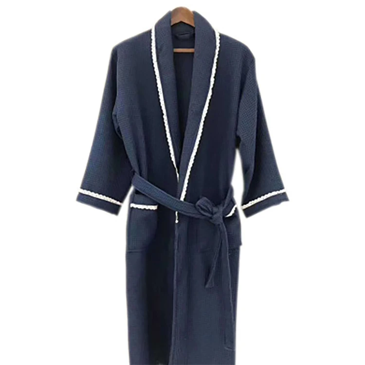 
Cheap Price Hotel Comfortable Women Men Cotton Couple Skin Friendly Long Sleeve Bathrobe 