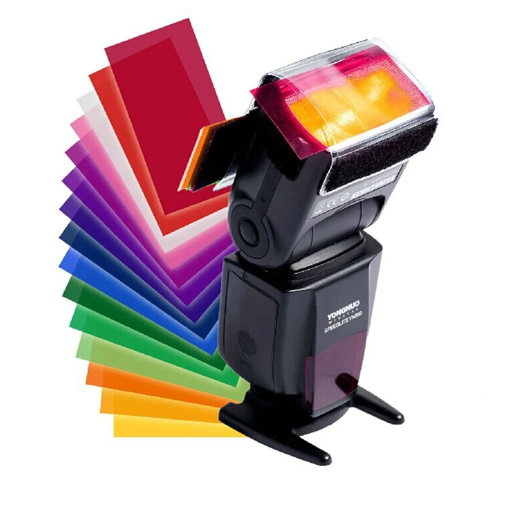 12pcs Universal Speedlite Color Filter Kit for Camera Flash Colors Lighting Flashlight For Canon Nikon Sony Pentax