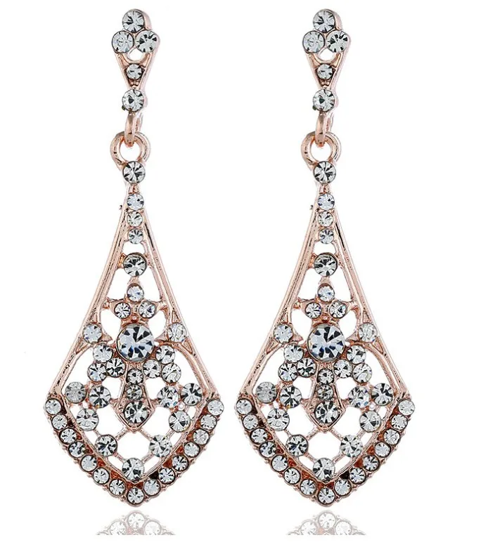 Love Party 1920s vintage art deco earrings Amazing earring girl Long rhinestone earrings Clothing accessory