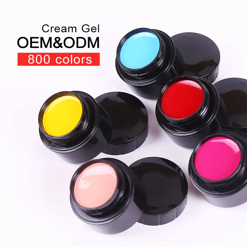 Full Coverage Pure Color Paint Gel DIY Creamy Texture Nail Gel Polish Manicure Varnishes Solid UV Gel