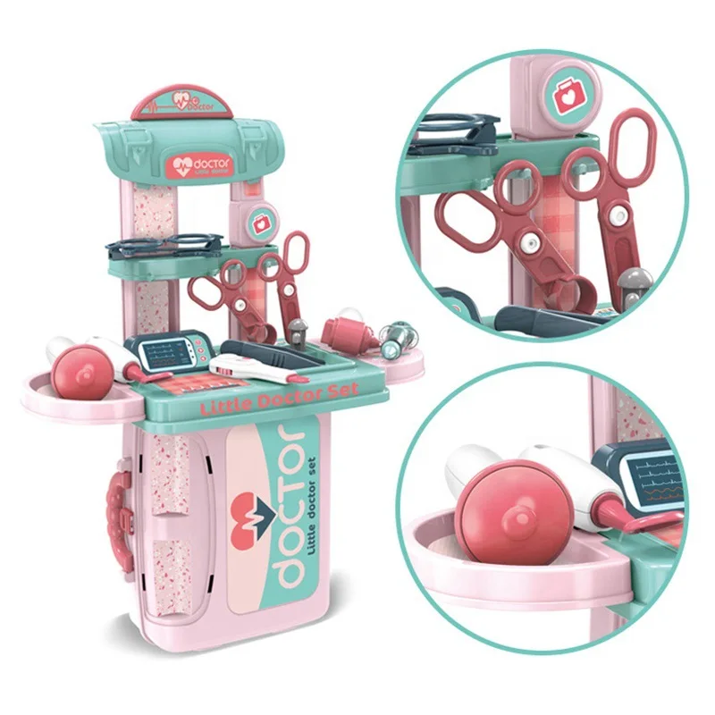 Ролевые игры 3 в 1, чемодан, детский пластиковый докторский стол, игровой набор, игрушка, Дошкольный докторский игровой набор, медицинский набор, игрушечный чемодан