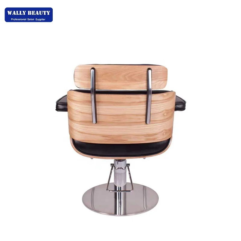 Wholesale French Hair Wood Frame Stainless Steel Base Styling Chair Hair Salon For Beauty Salon