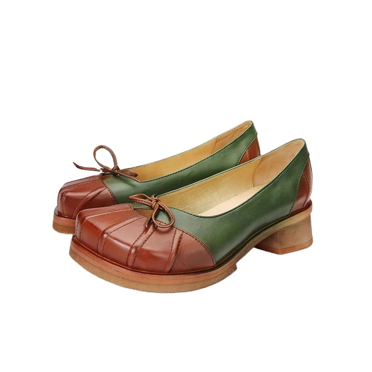 
Women Genuine Leather Casual Shoe Low Heel Pump Shoe Handmade Loafer Oxford Driving Walking Court Lady Shoe 