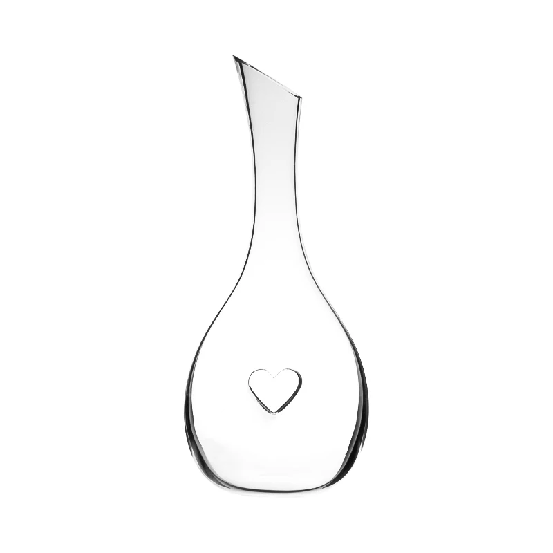 Handblown Lead-Free Fine Crystal Decanter set Glass Wine Decanters With Heart Shaped Hole Red Wine Carafe And Aerator