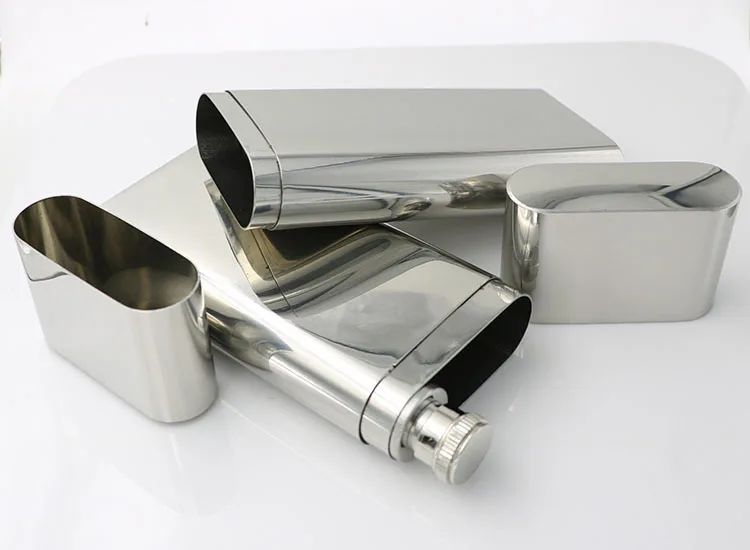 Matte Black Portable 2oz Hip Flask Cigar protective case box Brushed 304 stainless steel thickened three cigars tubes