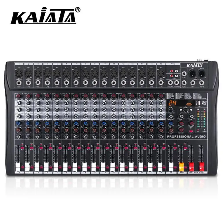 KAIKA RX16-5  16-channel Professional sound Audio Console mixer 24 DSP Effector Stage controller Digital DJ Audio Mixer